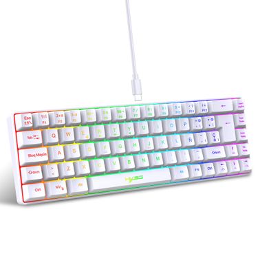 Hot Sale Spanish/English 69-key RGB Backlit Wired Gaming Keyboard, 68% Compact Design, A Must-have Gadget For Office Workers And_voghion.com