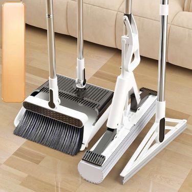 Folding Broom, Dustpan, Adhesive Cotton Four Set, Hand Washable Sponge Mop, Three Piece Set Combination, With_voghion.com