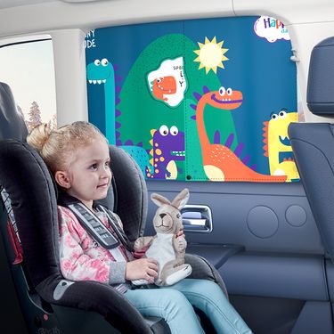 New cartoon sunshade double layer printing car magnet curtain car interior sun protection heat insulation side window car sunshade_voghion.com