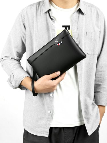 Leather Clutch For Men Zipper Wallet Card Fashion Business Square Phone Ipad Pouch Hand Porter Bag Briefcase Designer_voghion.com