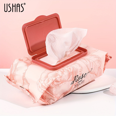 USHAS Makeup Removal Wet Gently Deeply Cleanses Eyes, Lips, and Face for Lazy People. Disposable Cleansing Wipe Portable_voghion.com