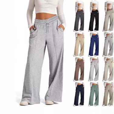 Yoga Straight Leg Sweatpant Straight Leg Women's Loose Tracksuit Pants Wide Leg Outdoor Gym Runing Casual Tracksuit Pants_voghion.com