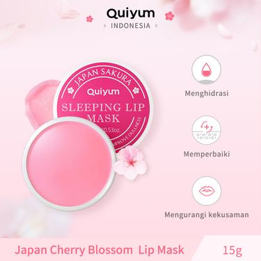 QUIYUM Sakura Sleeping Lip Mask 15g Hydrating Moisturizing Lip Balm Softens Cuticle Moisturizing_voghion.com