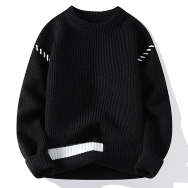 Men's Clothes Crewneck Men's Sweater Thickened Knit Shirt Autumn And Winter Men's Warm All Matching Base Shirt Fashion Brand Line Clothes_voghion.com