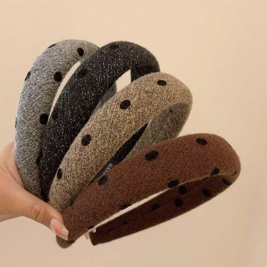 French Style Lazy Polka Dot Ins Versatile Korean Simple Girl Sponge Headband 2025 New Elegant Hair Accessory_voghion.com