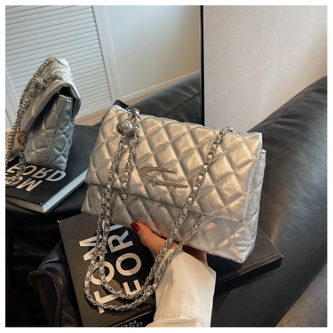 Korean Version Of Rhombic Design Bag Women 2023 New Small Fragrance Style high-end car stitching temperament one-shoulder Messenger women's bag_voghion.com