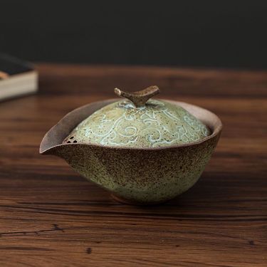 Lao Yan Handmade Firewood Fired Coarse Pottery Quick Japanese Style Single Household One Pot Kung Fu Set Tea Cup_voghion.com