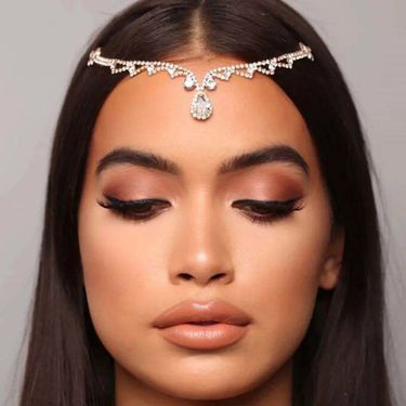Hot selling women's rhinestone headdress fashion water drop forehead chain bride forehead pendant jewelry accessories female_voghion.com