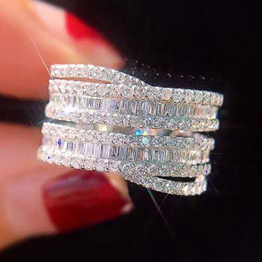 Cao Shi Ring Inlaid with T-shaped Zircon Ring Women's Wedding Ring_ipsvogv.com