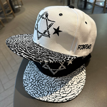 Baseball cap for men and women, spring and summer, flat brimmed hat, Pentagram wide cornice cap, hip-hop cap, hip-hop_voghion.com