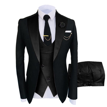Men's Clothing Men Suits Elephant Lapel Slim Fit Men's Wedding Suit Three Piece Set_voghion.com