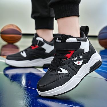Students' Casual Thick Soled Shoes Hot Selling Children's Shoes Boys' Basketball Shoes 2025 Four Seasons Style Leather Surface Wear Resistant_voghion.com