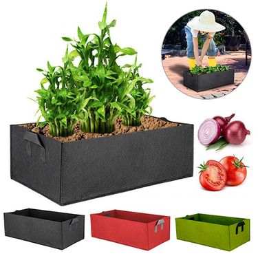 Felt Grow Bag Rectangle Planting Nursery Pot Outdoor Garden Flower Planting Bag with Handle Garden Vegetable Planting Container_voghion.com