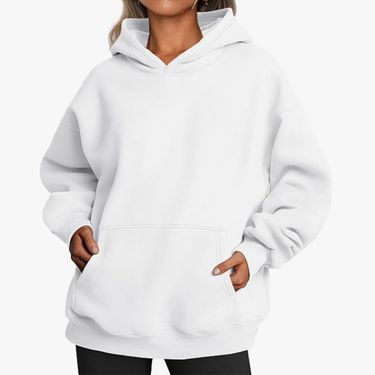 Women’s Oversized Hooded Sweatshirt – Fleece-Lined Pullover With Kangaroo Pocket (S-XXL, 13 Colors)_voghion.com