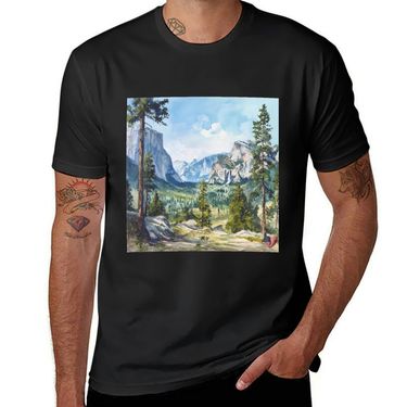 Landscape of Yosemite National Park T-Shirt vintage customs design your own boys whites mens clothing_voghion.com