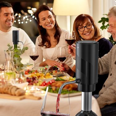 New Model Air Pressure Automatic Dispenser Decanter Home Use European Style Electric Pump Wine Pourer_voghion.com