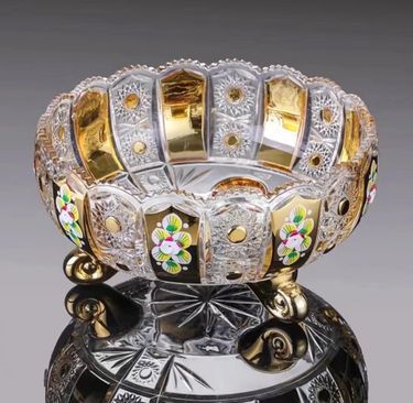 High end enamel painted golden fruit bucket SRT_voghion.com