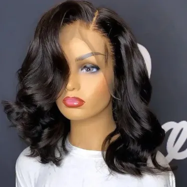 Body Wave Short Bob Wig Brazilian Transparent Lace Frontal Remy Human Hair 8-16 Inch Wigs Women_voghion.com