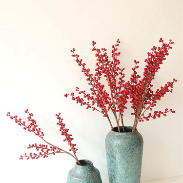 Christmas red fruit small holly home decoration INS style artificial flowers _voghion.com