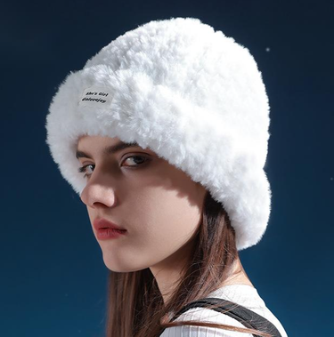 New Plush Ski Children's Winter Big Head, Small Face, Thickened and Warm Ear Protection Rabbit Hair Hat DMZ95_voghion.com