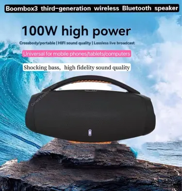 Caixa De som 100W High-power Bluetooth Speakers Portable Outdoor Subwoofer 3D Stereo Surround Sound Column Music Center_voghion.com