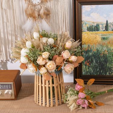 Festive & Party Supplies Artificial Flower Roasted Rose Dried Flower Artificial Flower Wedding INS Style Home Decoration_voghion.com