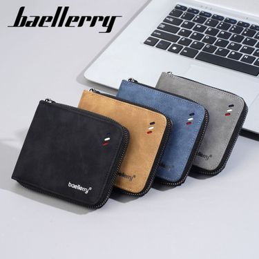 New Men's Short Wallet Business Multi-Card Slot Zipper Coin Purse Mini Organizer_voghion.com