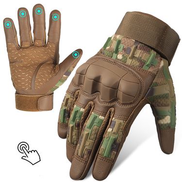 Tactical gloves Outdoor riding sunscreen gloves Rubber protection anti-slip wear resistant five-finger touch screen CS combat tactical gloves_voghion.com