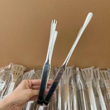 316L Stainless Steel Korean Style BBQ Anti-scald Barbecue Kitchen Food Cooking Steak Buffet Small Tongs_voghion.com