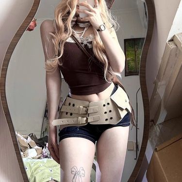 Western Style Denim Belt, Jeans Decorative Accessories, 2025 New Design Sensory Bag, Corset Belt, Wide Belt_voghion.com