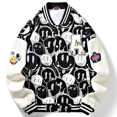 23 Spring Autumn New Men's Jackets, Street Baseball Suits, Graffiti Loose, Fashionable, Small and Popular Fashion Brand_voghion.com