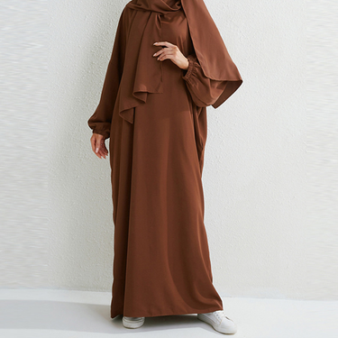 Women Loose oversized Middle Eastern Arab solid hooded robe_voghion.com