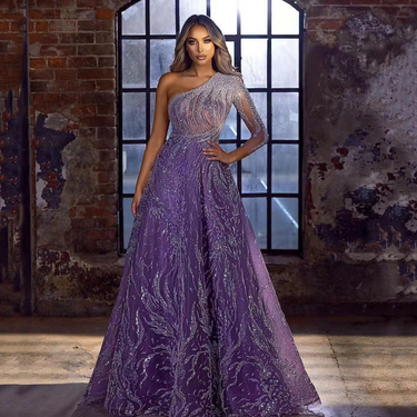 Women's Clothing new spring and summer women's evening dress sequined open sleeves slit dress slim dress long skirt_voghion.com