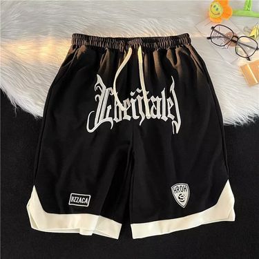 Unbeatable Quality Embroidered Shorts For Men's Summer American Cropped Pants, Trendy Instagram Sports Loose Oversized Basketball Pants_voghion.com