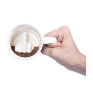 Mug Fak Personalized Ceramic Middle Finger Prank Fuck Cup Thumbs Up_voghion.com