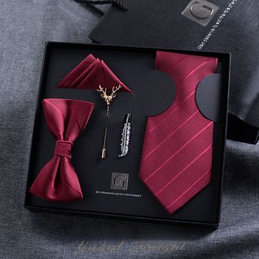 Tie men formal casual tie box set groom's wedding Korean version Valentine's Day birthday gift for boys trendy_voghion.com