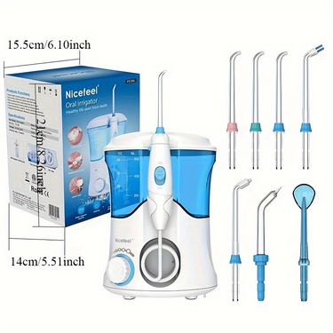 1pc, 600ml Electric Water Flosser with 10 Pressure Settings and 7 Tips for Effective Oral Care and Braces Cleaning at Home_voghion.com