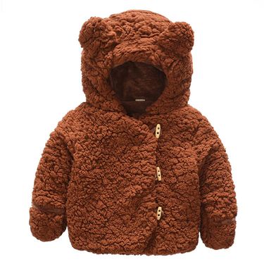 Children's Clothing Coat 2024 Winter Children's Bear Fur Sweater Korean Style Boys And Girls Baby Thick Coat Foreign Trade Clothing_voghion.com