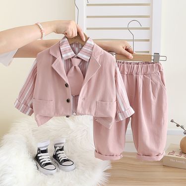 Kid's Clothing Baby suit vest three piece suit 2024 autumn new style baby children's clothing clothes boys boys baby autumn clothing autumn_voghion.com