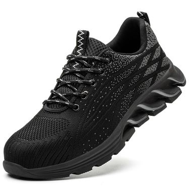 Summer labor protection shoes for men flying mesh surface breathable steel baotou anti-smashing and anti-stabbing protective shoes_voghion.com