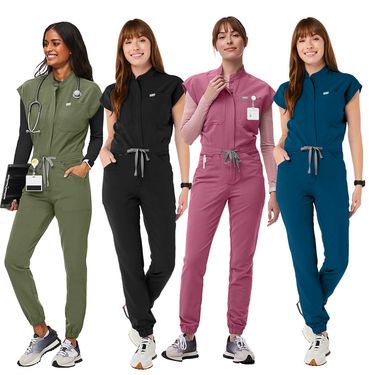Women Washing Clothes High Quality Operating Room Medical Nurse Uniform Work Clothes Bat Sleeve Jumpsuit_voghion.com
