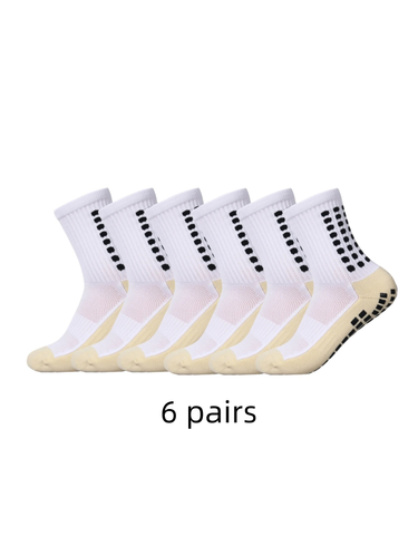 6 pairs of anti-skid classic sports with adhesive points, football socks_voghion.com