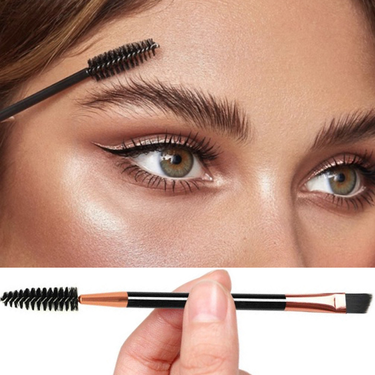 Head 1PC Double Makeup Eyebrow Brush Double Sided Blending Eye Eyebrow Flat Angled Make Up Brushes Comb Do es_voghion.com