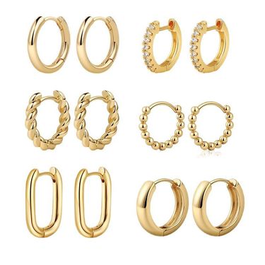 Women's Jewelry Simple Earrings Niche High End Fashion Light Luxury Gold Pigment Hoop Earrings Jewelry Set_voghion.com