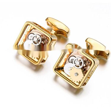 High quality square gear men's movement buttons French shirt cufflink cufflinks_viptrois.com