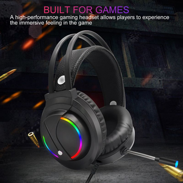 Xinweiqing K1 Lighting LED Backlit Headphone USB Gaming Headset with Microphone for Desktop Computer_voghion.com