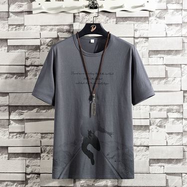 Men's clothing Summer new men's short-sleeved T-shirt brand ins ice silk trend casual loose versatile summer clothes_mkmklike.com