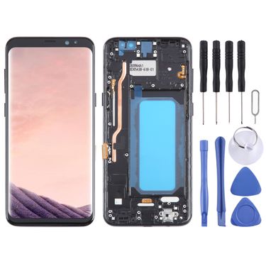 TFT LCD Screen for Samsung Galaxy S8+ SM-G955 Digitizer Full Assembly with Frame(Black)_voghion.com