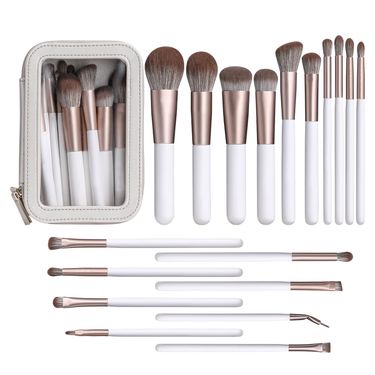 18 Piece Makeup Brush Set Pearl White Beauty Tools High End Super Soft Hair Quick Drying Makeup Brush_voghion.com