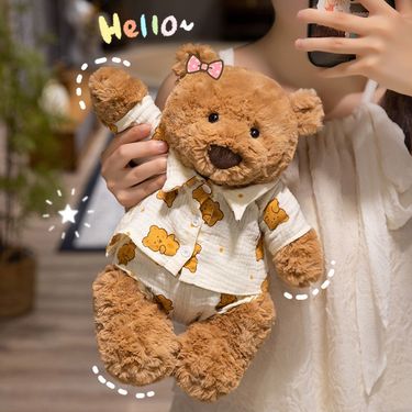 Stuffed Plush Animals Doll Bear Pink Pig Doll Shirt Clothing Bear Pig Doll Plush Toy Cute Doll Holiday Gift_voghion.com